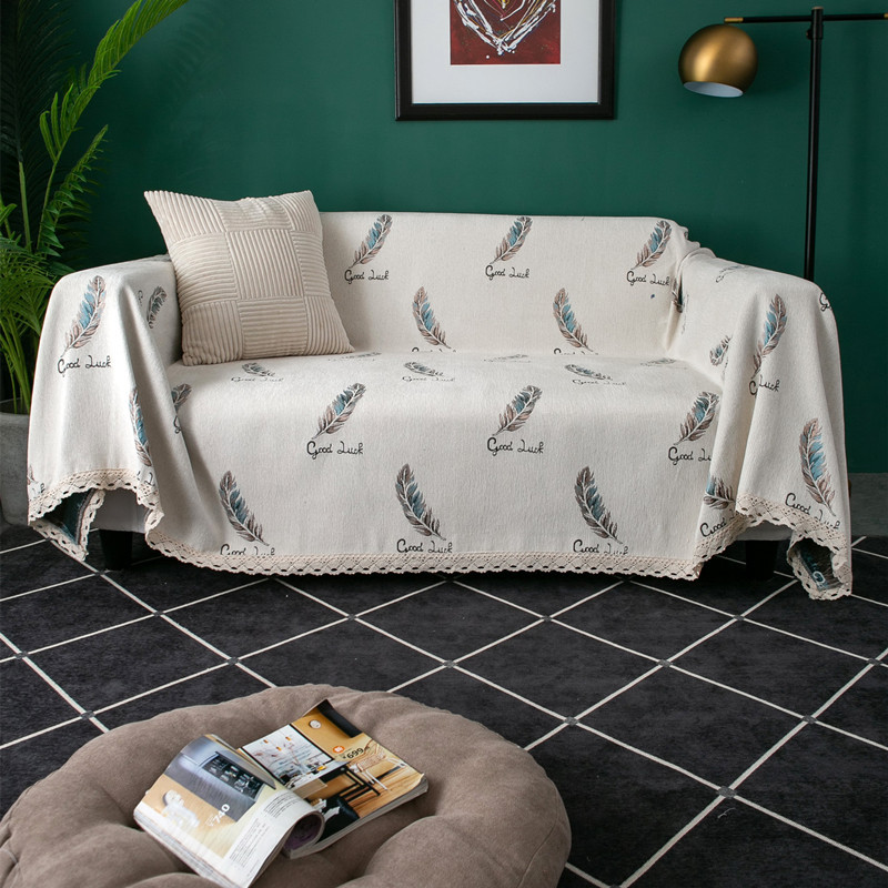 Thickened Chenille Full-cover Throw, Feather Anti-slip Elastic Multi-functional All-season Sofa Cushion Cover_voghion.com