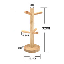 大量生产厨房置物架实木杯架木质 沥水架树形马克杯架桌面收纳架