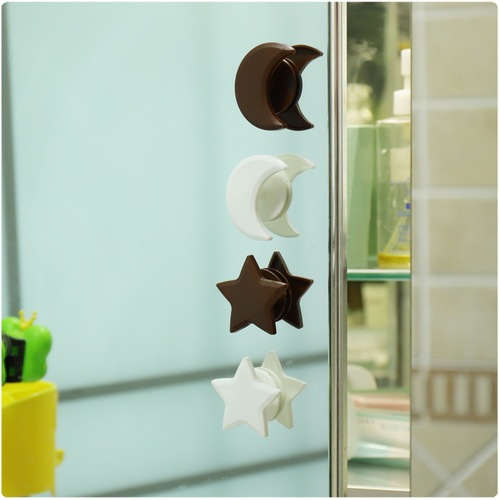 Safety supplies door handle adhesive cabinet glass door baby safety flat door sliding door star moon door handle