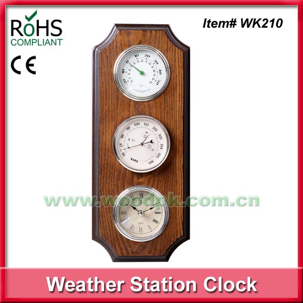 室内时尚温湿度计 新款 带时间功能挂墙 木制简约创意 广州工厂批