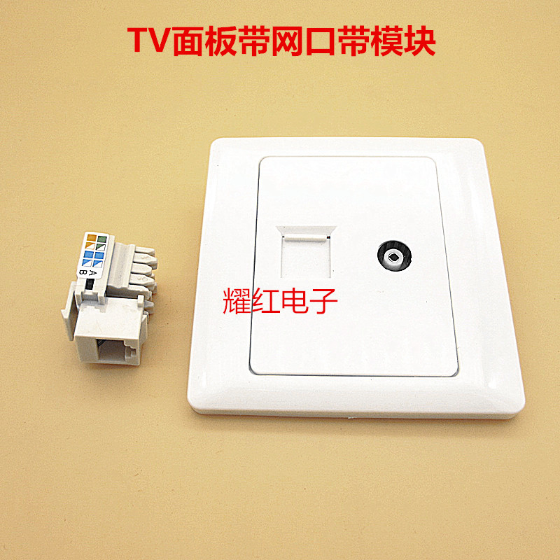 直销二网合一 网线有线电视电脑用户盒双面板数据终端带模块