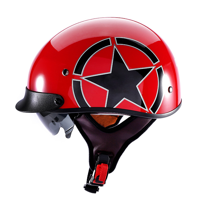バイクスクーターヘルメット、男性用レトロハーフヘルメット、女性用電動スクーターヘルメット、夏用電動バイクヘルメット、電動スクーターヘルメット、トレンドのレトロライディングヘルメット