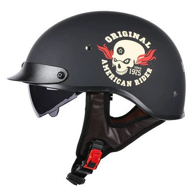 Women's Electric Vehicle Motorcycle Summer — Motosiklet kaskı (dəbilqə) - 112-wizard-with-black-mirror-s