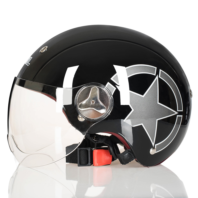 Casco de coche eléctrico mujer fábrica al por mayor verano batería coche casco ligero lindo personalidad medio casco motocicleta