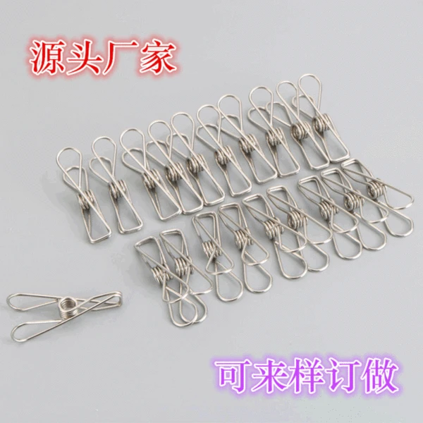 304 Solid Stainless Steel Clips for Holding Items, Large Clips, Clothespins, Strong Towel and Clothes Clips, 304 Thickened Windproof