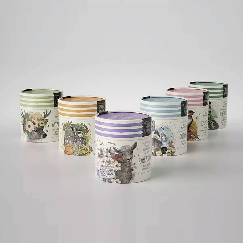 天地盖特种纸圆筒包装盒饰品牛皮纸圆形茶叶礼品盒礼物精致伴手礼