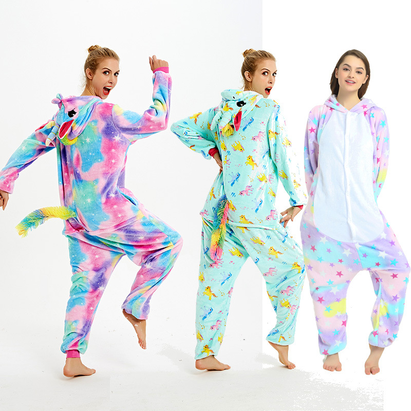 Pijamas de una Pieza de Felpa de Coral Gruesa con Dibujos Animados, Manga Larga, Casual, Cálido, Franela, Fabricante al por Mayor, Lindos Dibujos Animados