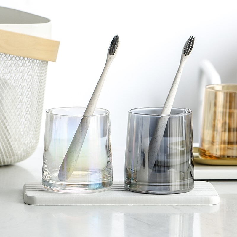 Simple Entry Luxury Household Hotel Gargle Cup Couple's Creative Glass Toothbrush Cup Toothbrush Cup Set