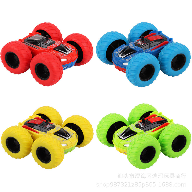 Juguete para niños niño inercia vehículo todoterreno modelo de simulación resistente a caídas 2-3 años 5 bebé pequeño vapor de tracción en las cuatro ruedas coche de doble cara