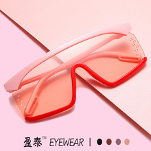 新款欧美复古大框连体太阳镜跨境渐变海洋片潮流个性女士墨镜批发