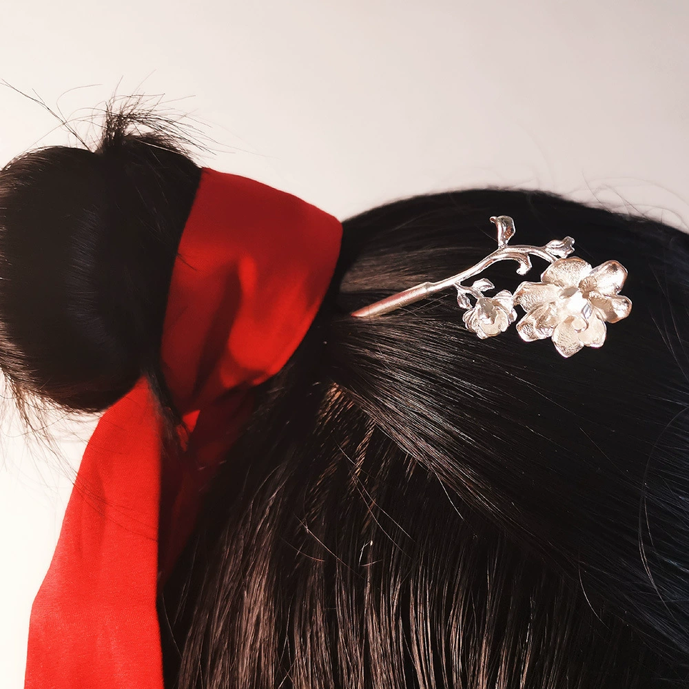 Panfa Silver Silver Silver 999 Babbles Ancient Gufeng Hair Words, шаг шаг и трясущийся Hanfu Girl Twelve Flowers God