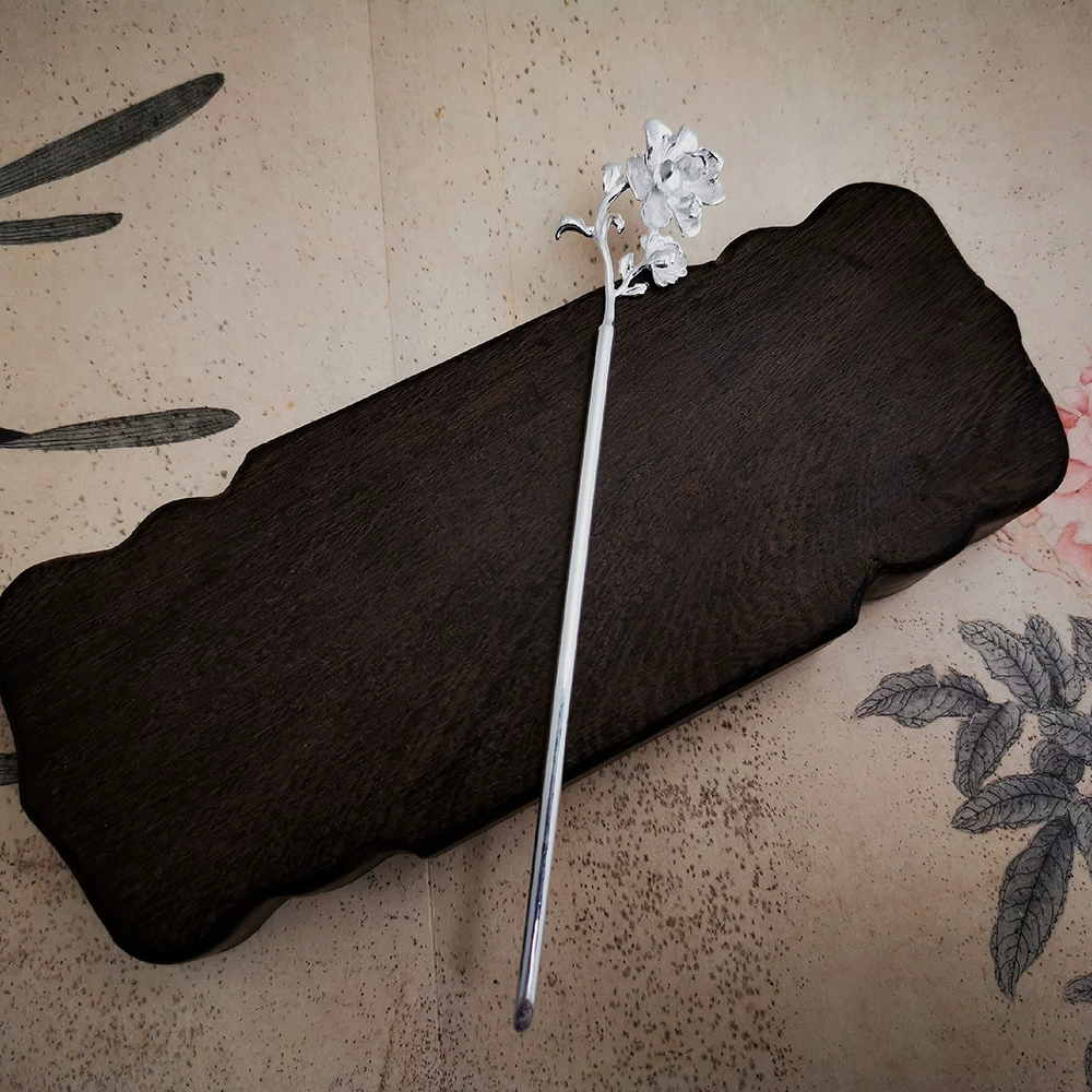 Panfa Silver Silver Silver 999 Babbles Ancient Gufeng Hair Words, шаг шаг и трясущийся Hanfu Girl Twelve Flowers God