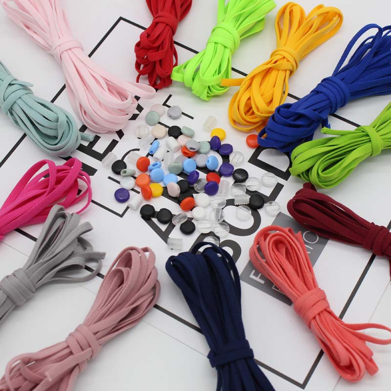 空心带现货5mm发箍套bjd挂绳扁松紧带KN95油心带布艺口罩耳带厂家