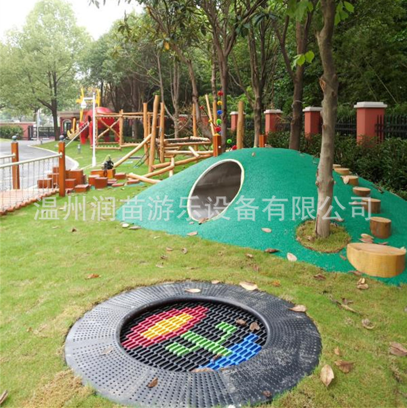 Sensory Training Outdoor Floor Kidsren and Adults Anti-bounce Trampoline Round Park Community Outdoor Trampoline