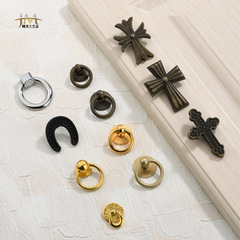 Jingmao Hardware Antique Round Single Hole Unique Drawer Alloy Dresser Home Hardware Bronze Gold Color