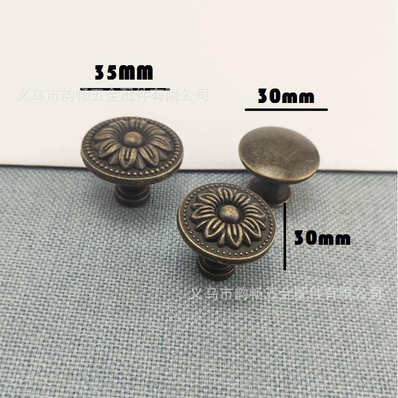 Ручка для ящика Yunchang Hardware, одинарная, винтажная, для дверцы шкафа, из сплава, современная, простая, круглая