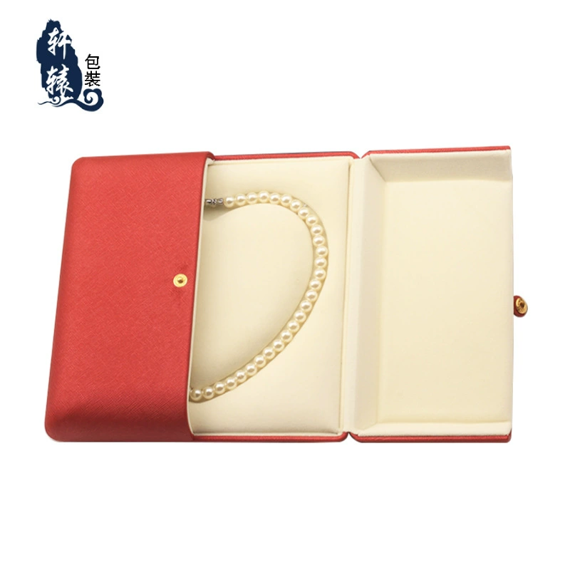 Polyurethane red necklace from pearl, chain for mother heart shaped, gift box