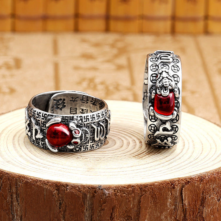 Men's retro universal ring pomegranate