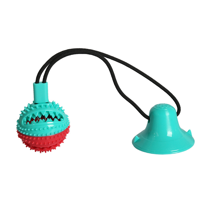 Durable Chew Pet Boredom Reliever Puppy Dog Self-Playing Suction Cup Tug-of-War Pull Toy Food Dispensing Ball_voghion.com