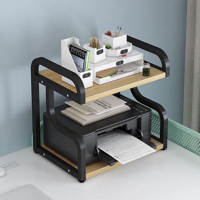 2 층 블랙 랙 + 라이트 호두