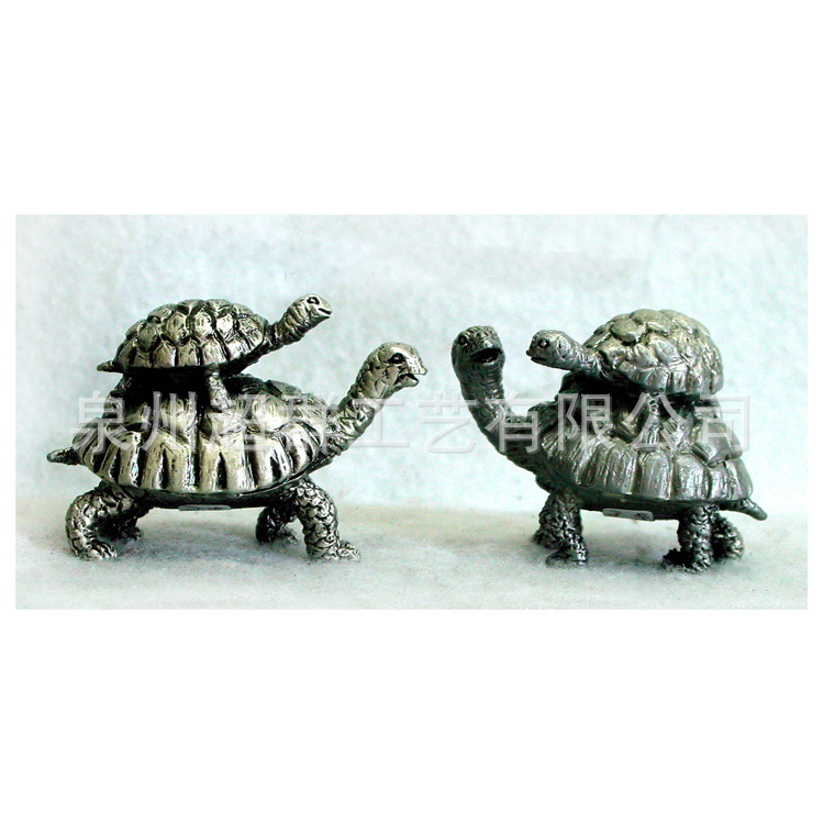 专业厂家批发甩注工艺品 铅锡合金陆龟 母子情深 超盟造型