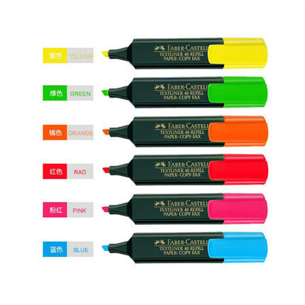 Faber-Jia resalte pluma de marcado clave 1548/1546 estudiante de color caramelo marcado pluma de marcado pluma llamativa pluma