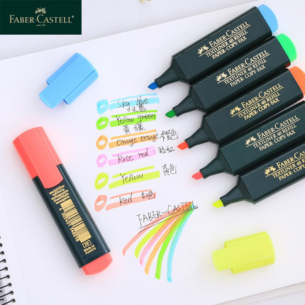 Faber-Jia resalte pluma de marcado clave 1548/1546 estudiante de color caramelo marcado pluma de marcado pluma llamativa pluma