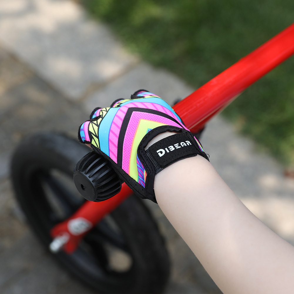 DIBEAR deportes para niños guantes de medio dedo Palm protección antideslizante béisbol fresco equitación equilibrio coche fitness