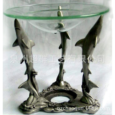 专业批发熏香碟工艺品 鲨鱼造型 古锡色 自然风情 有个性|ms