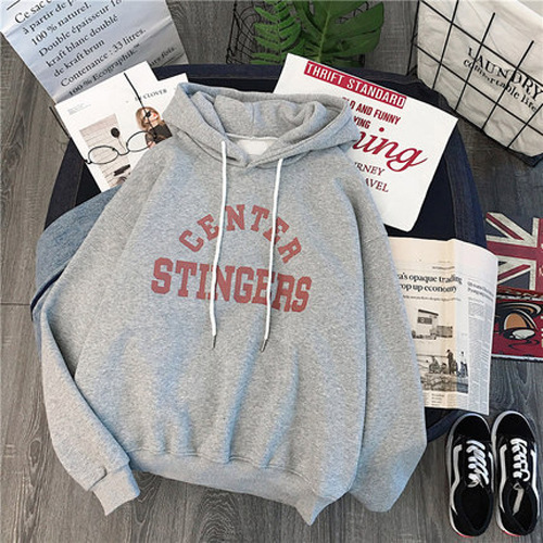 Tiro real super popular forrado de lana engrosada suéter casual de las mujeres a juego Otoño e Invierno estilo coreano de moda Abrigo con capucha suelta para estudiantes