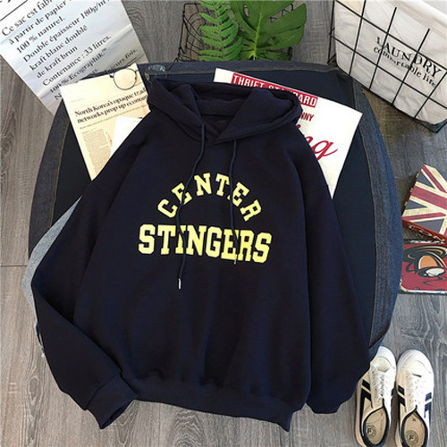 Tiro real super popular forrado de lana engrosada suéter casual de las mujeres a juego Otoño e Invierno estilo coreano de moda Abrigo con capucha suelta para estudiantes