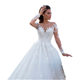 Cross-border Wedding Dress V-neck European and American Foreign Trade 2024 New Large Trailing Wedding Dress Retro Sexy Tulle Long Sleeve Wedding Dress