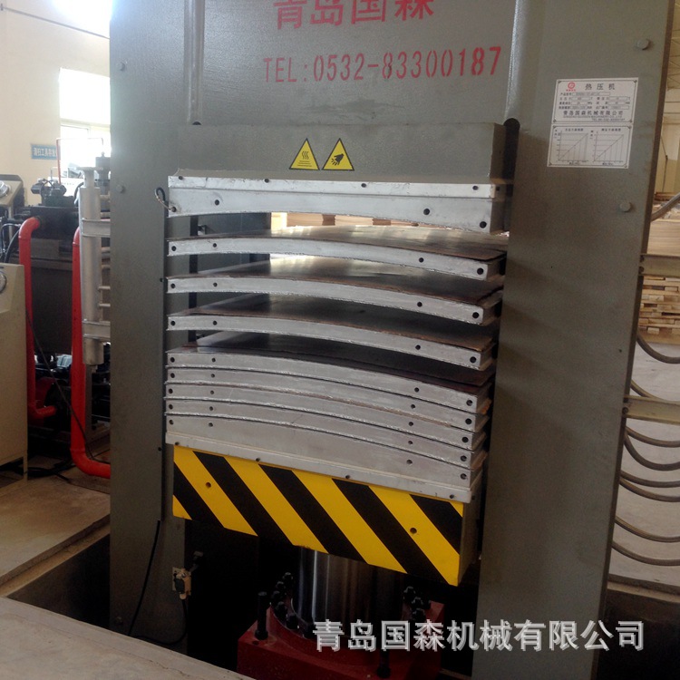 国森品牌纸板铝板多层胶合板曲面压机设备