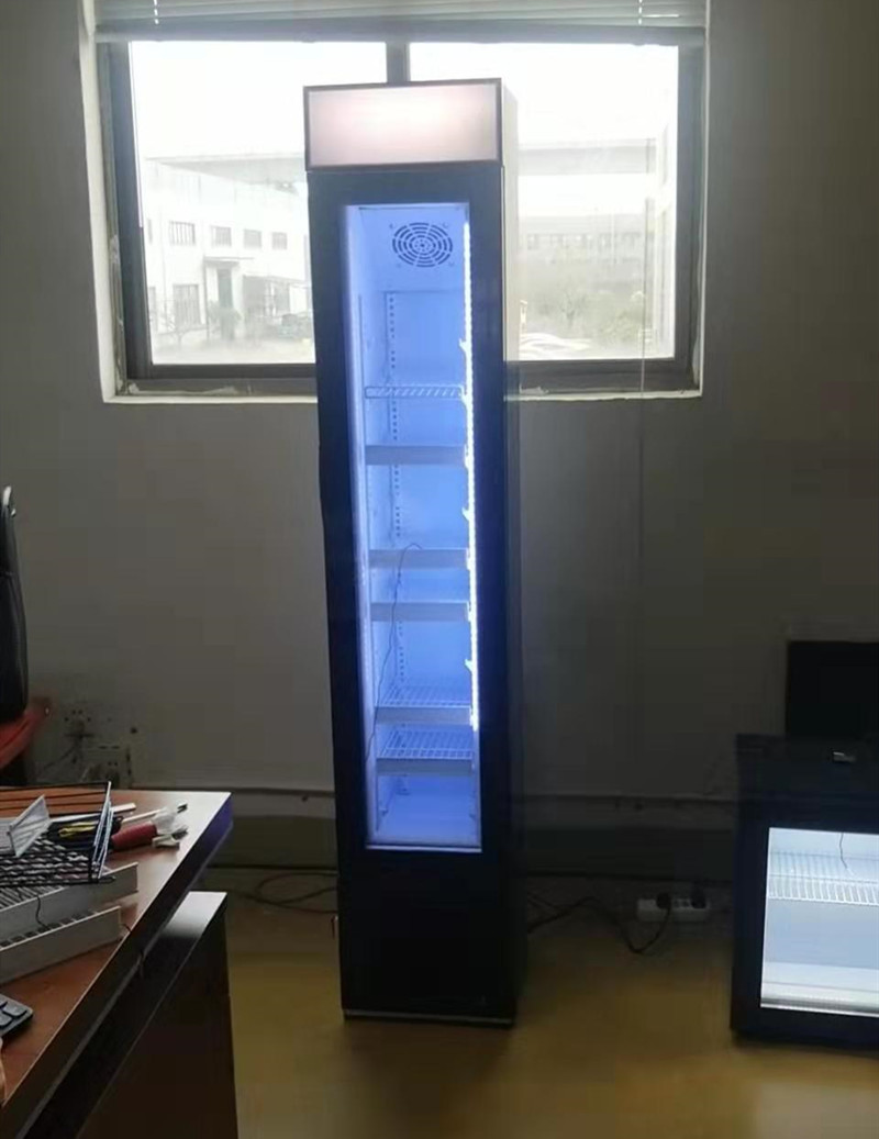 Fábrica de vidrio puerta congelada mini refrigerador pequeño helado vitrina comercial Durian gabinete té gabinete Barra de hielo
