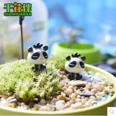 Декоративное украшение в виде панды, суккулент, мх, микроландшафт, мини-поднос ZAKKA, декор для студентов, игрушка-украшение