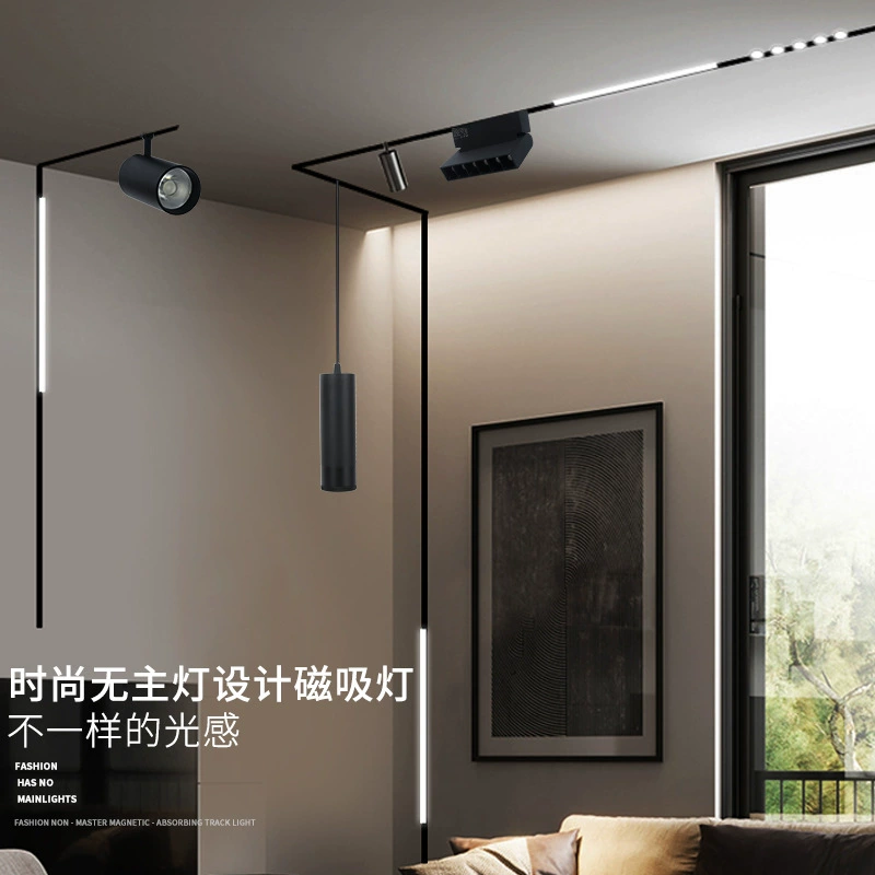 Магнитный аттрактор Трековый светильник Встроенный подвесной провод Светодиодный светильник Коммерческая линия без границ Бытовое освещение Рельс Открытый прожектор