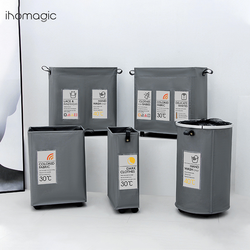 Tela portátil plegable cesta de la ropa cesta de almacenamiento hogar simple marco de hierro Cubo de almacenamiento