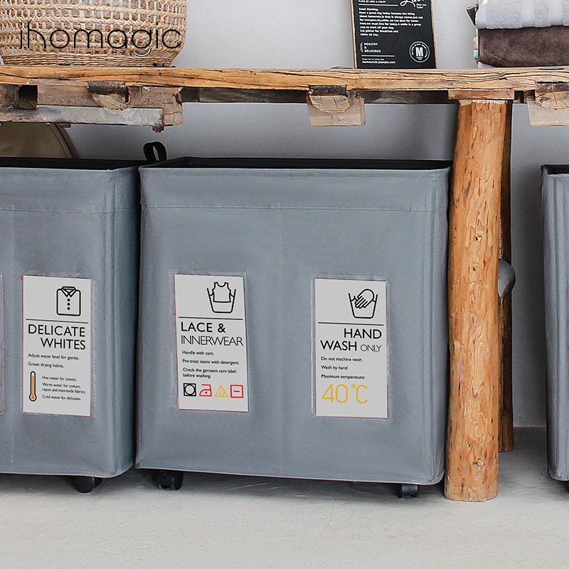 Tela portátil plegable cesta de la ropa cesta de almacenamiento hogar simple marco de hierro Cubo de almacenamiento