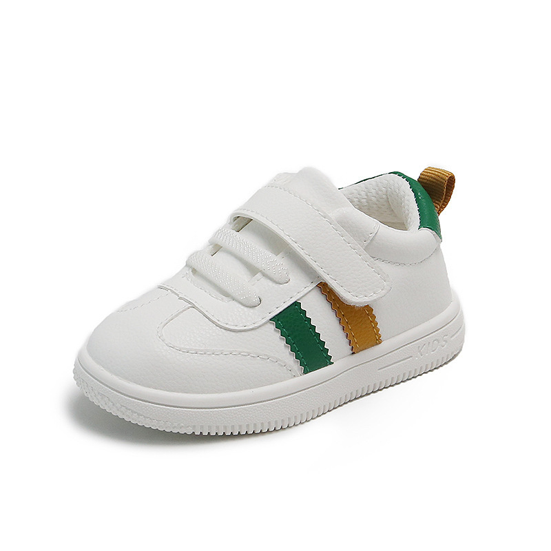 Xiaoxiao 1-2-3 años Otoño zapatos blancos zapatos de bebé nuevos niños y niñas zapatos de tablero de fondo suave Velcro zapatos de niño