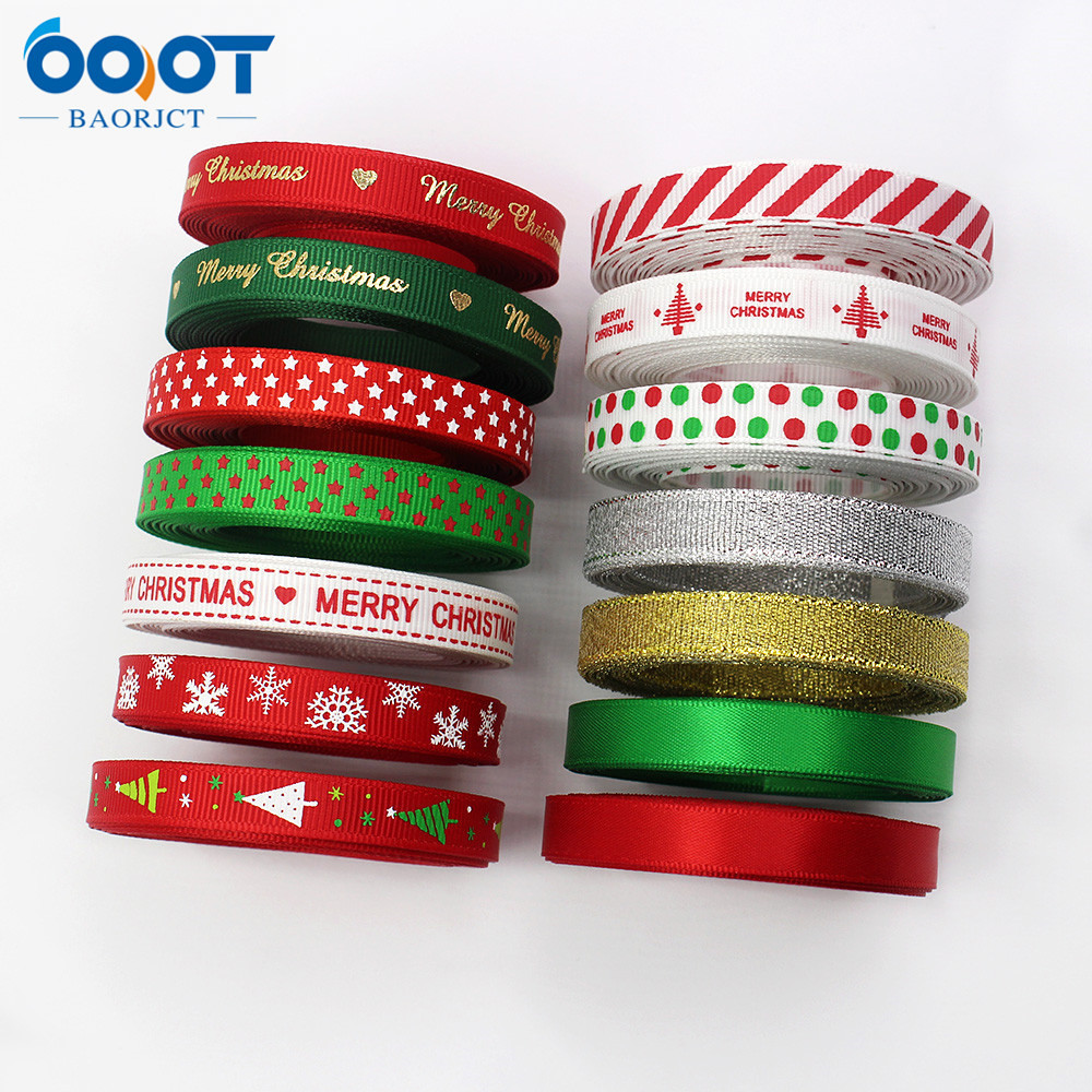 10mm Navidad cinta regalo embalaje arco material fiesta decoración cinta color sólido carta de Navidad cinta