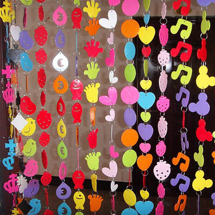 Kindergarten Decoration Room Decoration Wall Door Curtain Decoration DIY Cartoon Color Plastic Hanging Curtain Semi-finished Product