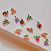 Brand cute fruit earrings, zirconium, silver needle, internet celebrity, silver 925 sample