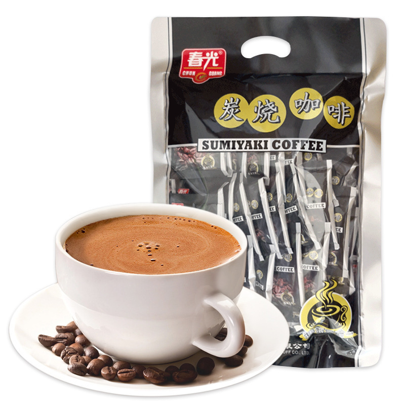 [30 small bags] Hainan specialty Chunguang charcoal coffee 570g instant three-in-one charcoal coffee powder instant drinks