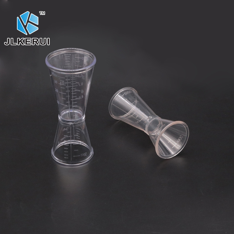 Taza oz de doble cabeza pequeña taza de medición de plástico con escala taza oz taza de medición de doble cabeza Barra de vino dispositivo de medición 20/40CC