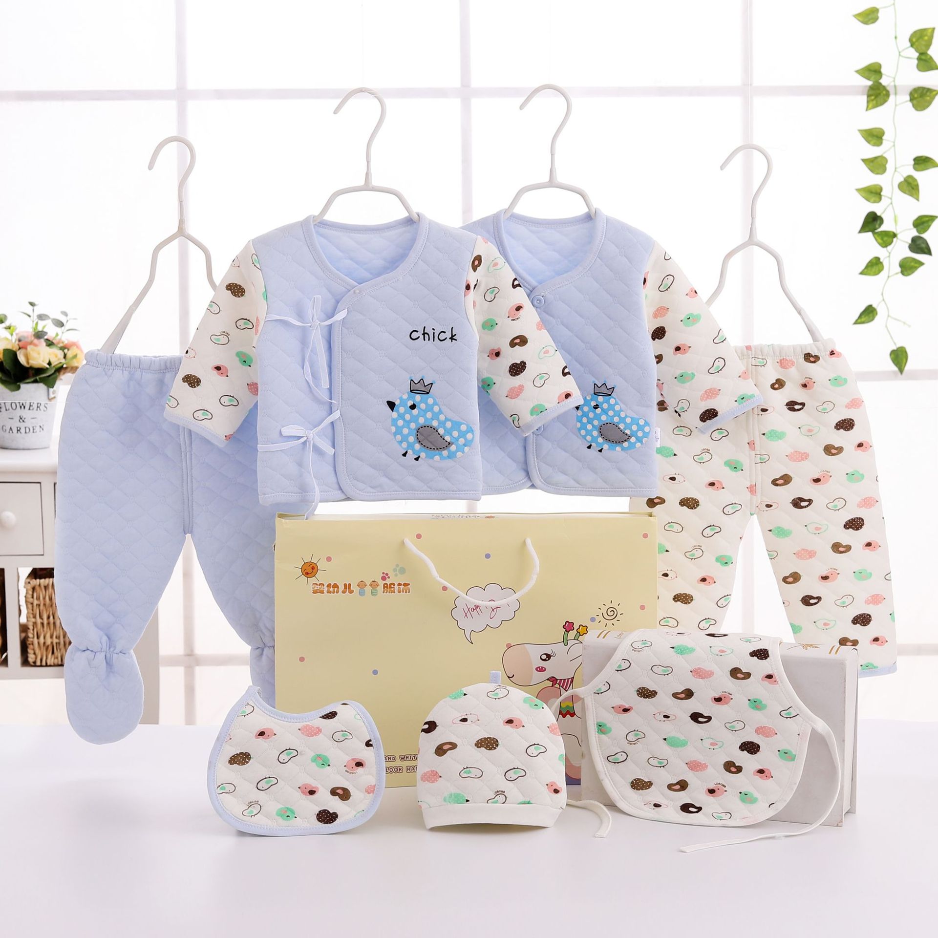 Suministro directo de fábrica nuevo conjunto infantil de siete piezas bebé recién nacido 0-3 meses bebé masculino ropa interior femenina bebé traje de los niños