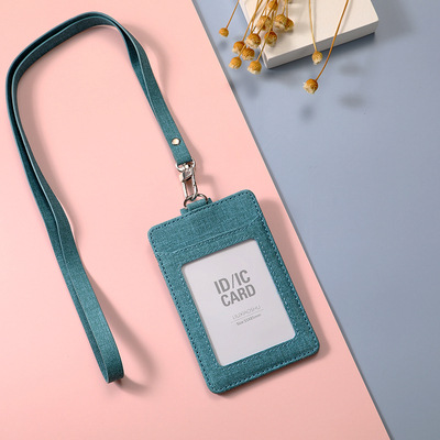 Porta Tarjetas de Tela con Cordón Retráctil para Identificación, Tarjeta de Trabajo, Tarjeta de Empleado, Ranuras Dobles para Tarjetas, Porta Tarjetas de Invitados con Hebilla Deslizante.