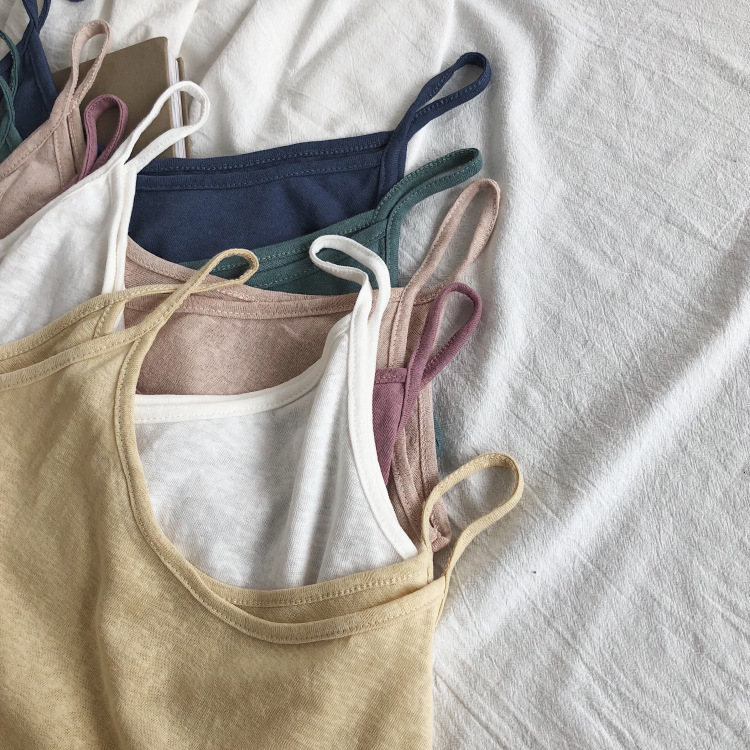 Summer loose slimming versatile practical vest comfortable linen cotton multi-color camisole undershirt Summer loose slimming versatile practical vest comfortable linen cotton multi-color camisole undershirt