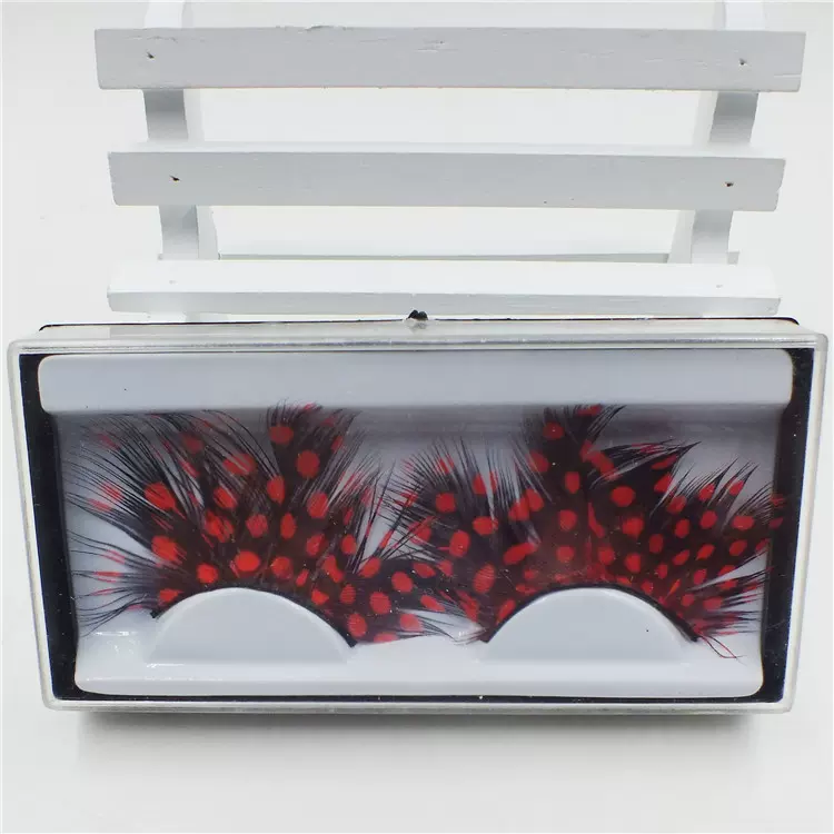 羽毛眼睫毛外贸时尚彩色假眼睫毛批发青岛厂家供应羽毛睫毛