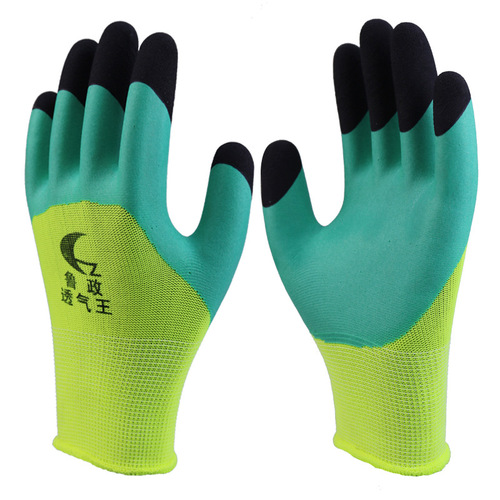 Wholesale Luheng Rubber Latex Foam King Breathable King Enhanced Finger Anti-Slip Wear-Resistant Work Safety Gloves