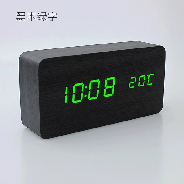 H6002 black wood green characters